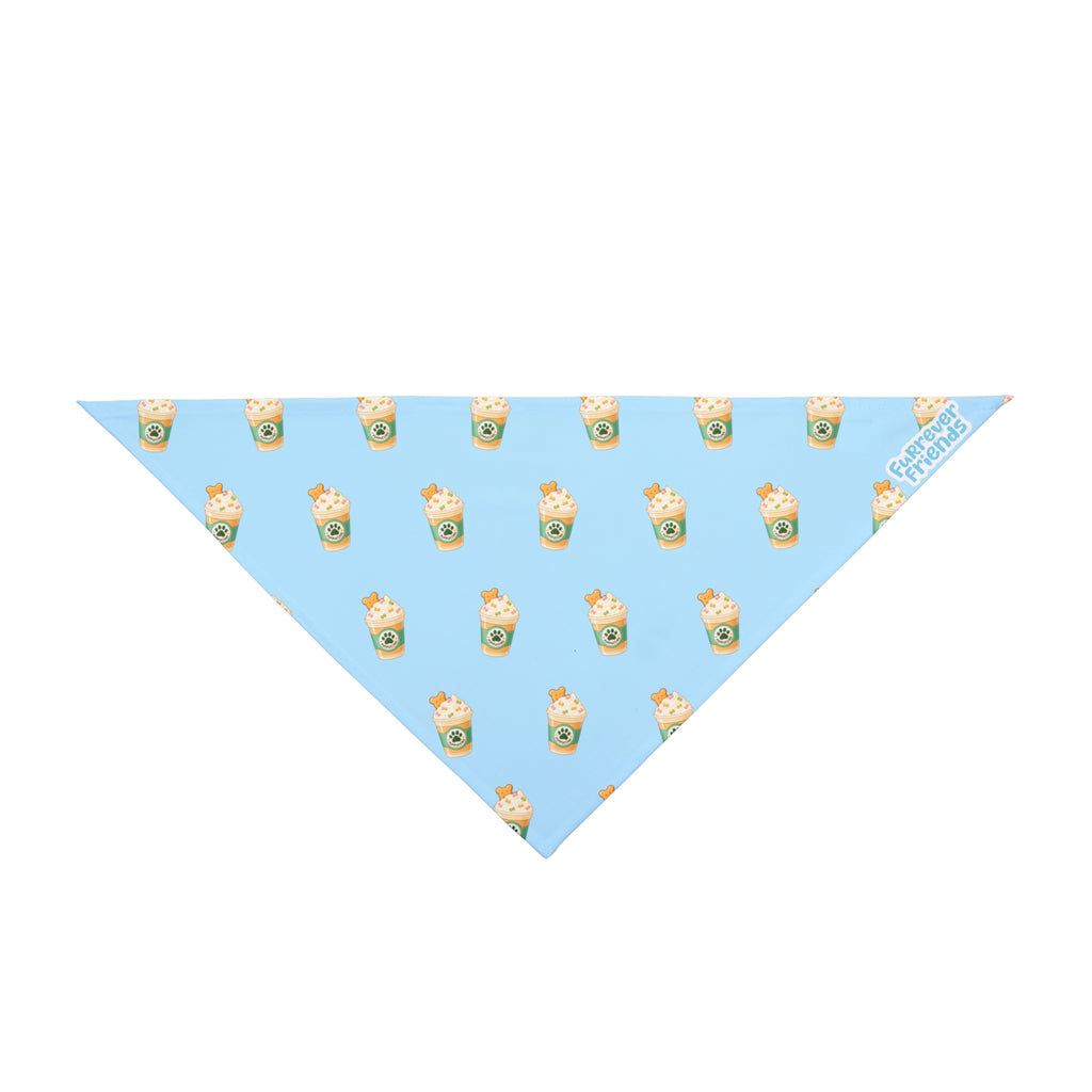 Blue Starbucks Frappuccino Pet Bandana – Cute Coffee Pattern Dog & Cat Accessory