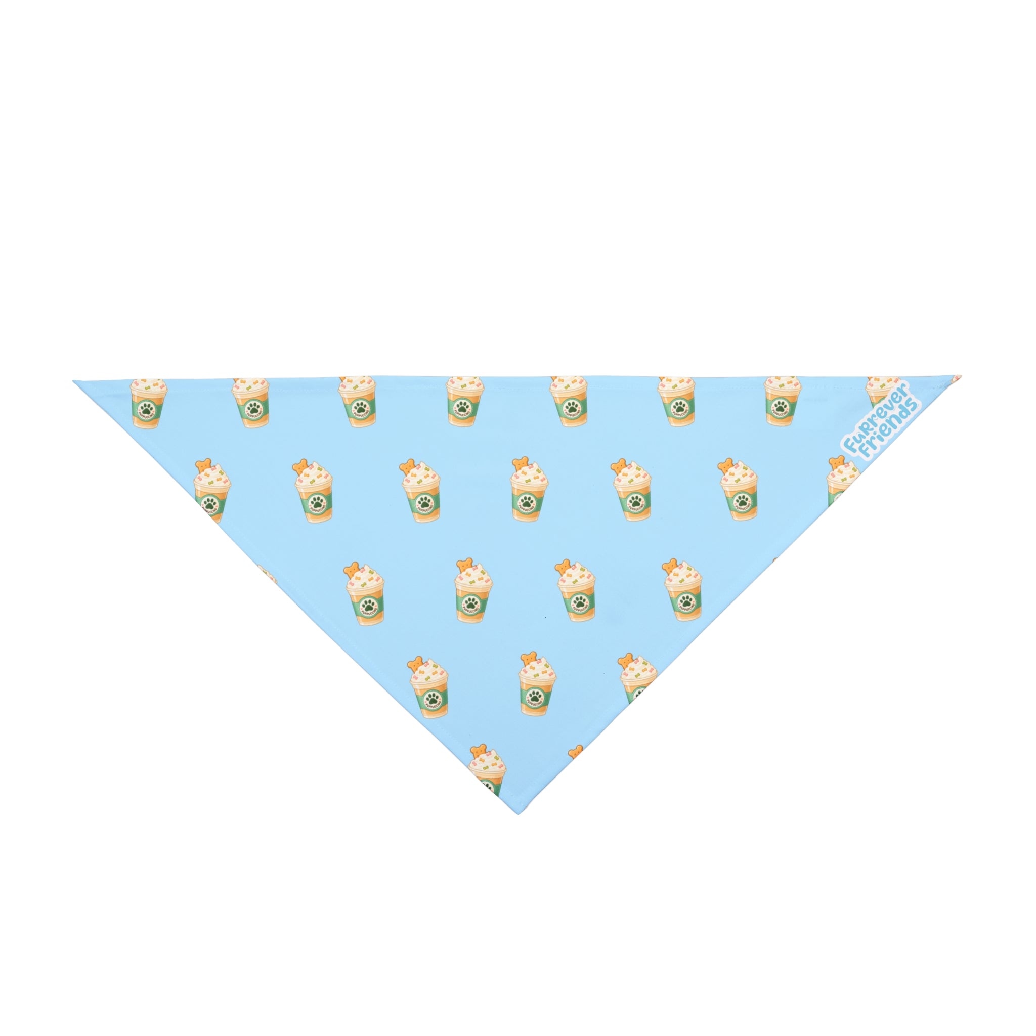 Blue Starbucks Frappuccino Pet Bandana – Cute Coffee Pattern Dog & Cat Accessory
