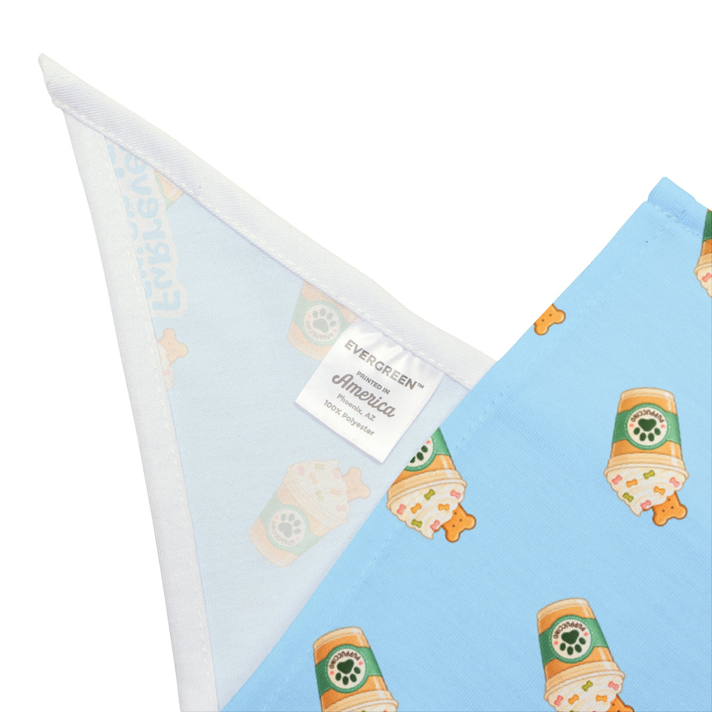 Blue Starbucks Frappuccino Pet Bandana – Cute Coffee Pattern Dog & Cat Accessory