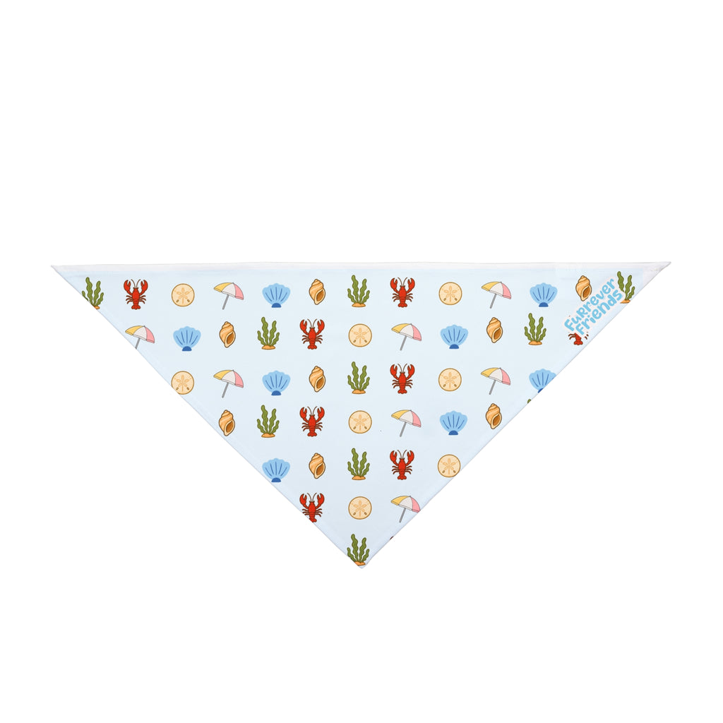 Beach Seashells Pet Bandana – Cute Summer Ocean Print for Dogs & Cats