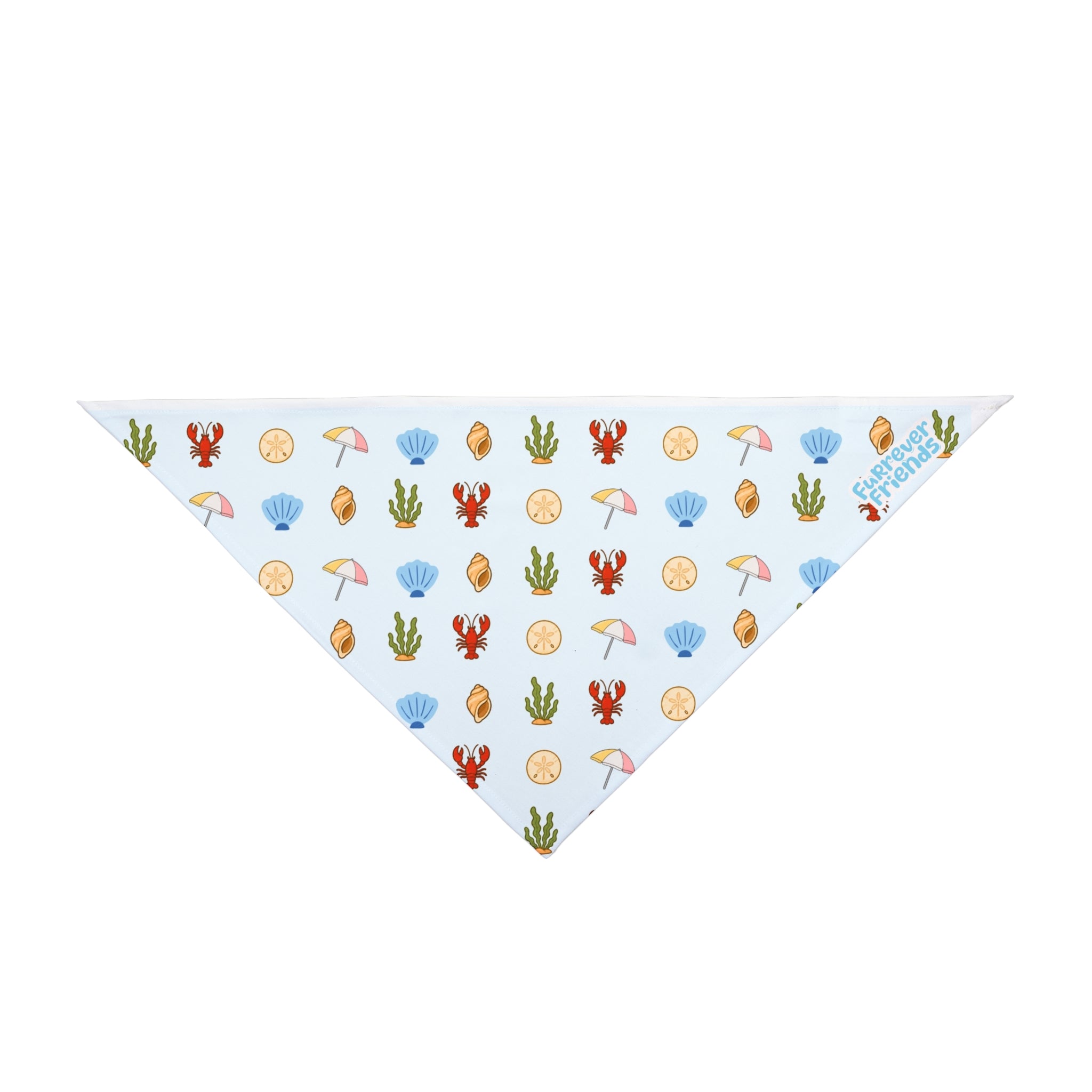 Beach Seashells Pet Bandana – Cute Summer Ocean Print for Dogs & Cats