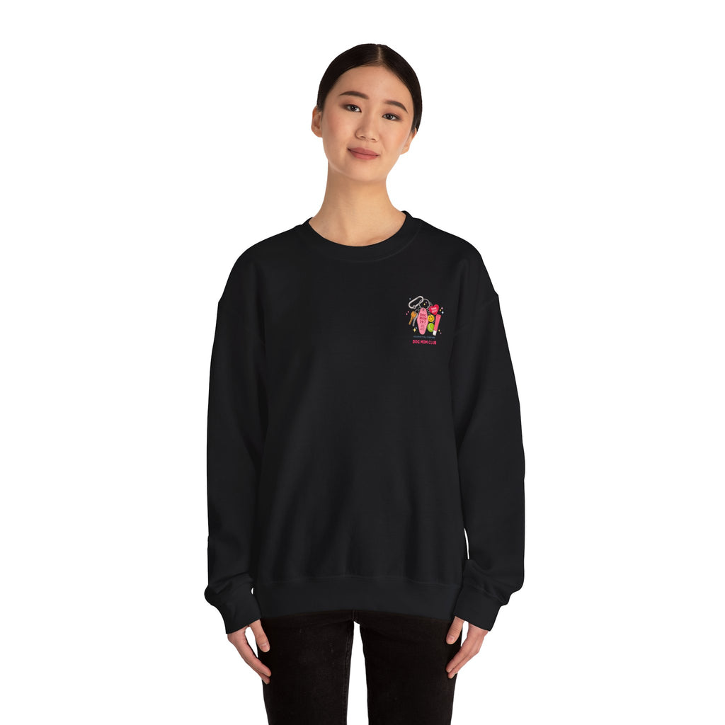 Dog Mom Club Crewneck Sweatshirt — 'Dog Mom 24/7' Keychain Graphic