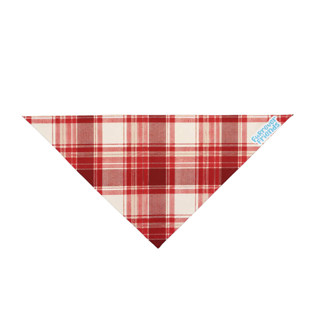 Red Plaid Pet Bandana — Cozy Holiday Plaid Dog & Cat Scarf