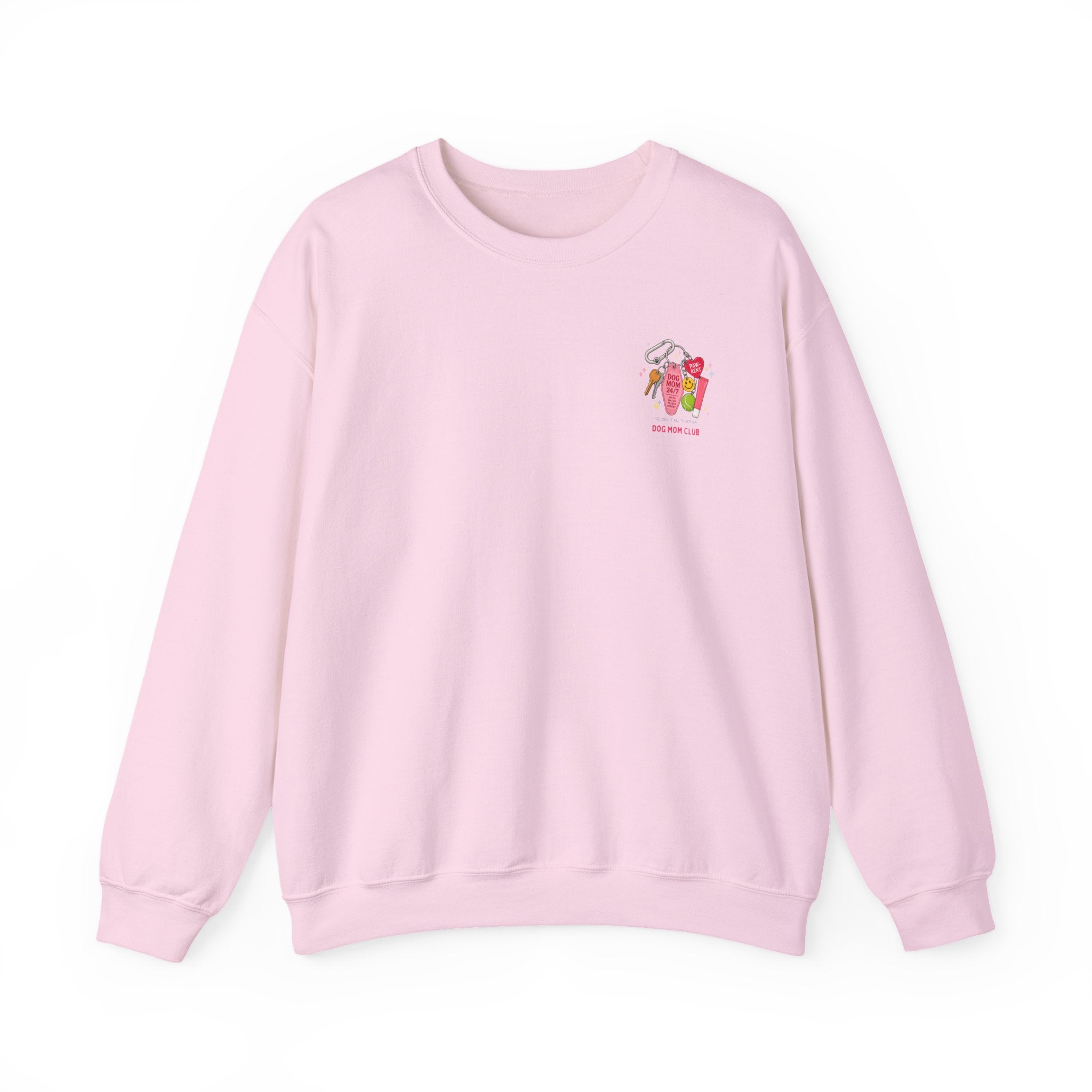 Dog Mom Club Crewneck Sweatshirt — 'Dog Mom 24/7' Keychain Graphic