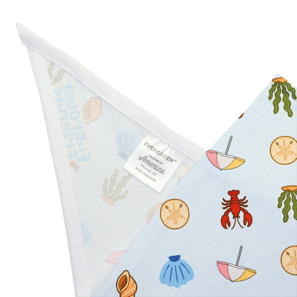 Beach Seashells Pet Bandana – Cute Summer Ocean Print for Dogs & Cats