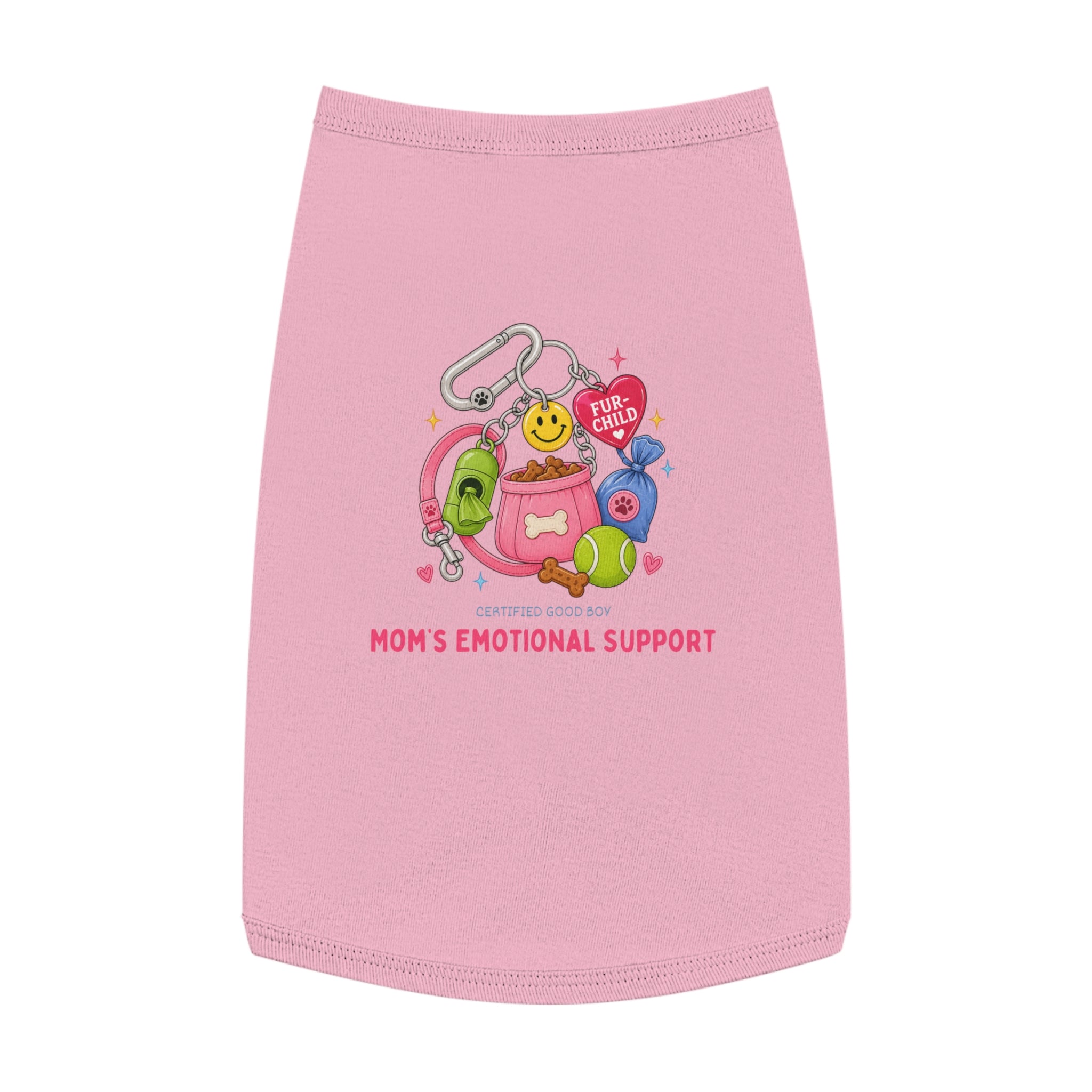 Pet Tank Top — "Mom's Emotional Support" Cute Toy Keychain Graphic