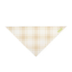 Beige Plaid Pet Bandana — Neutral Plaid Dog & Cat Scarf