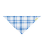 Blue Plaid Pet Bandana — Classic Check Dog & Cat Scarf