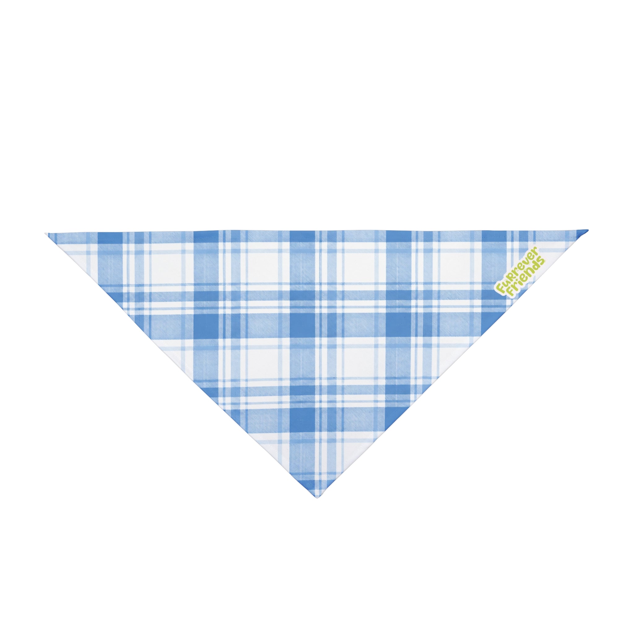 Blue Plaid Pet Bandana — Classic Check Dog & Cat Scarf