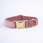 Mauve Velvet Collar & Leash