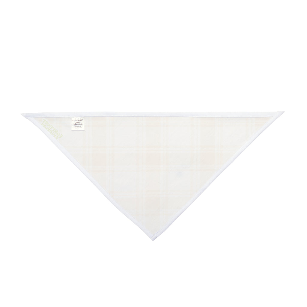 Beige Plaid Pet Bandana — Neutral Plaid Dog & Cat Scarf