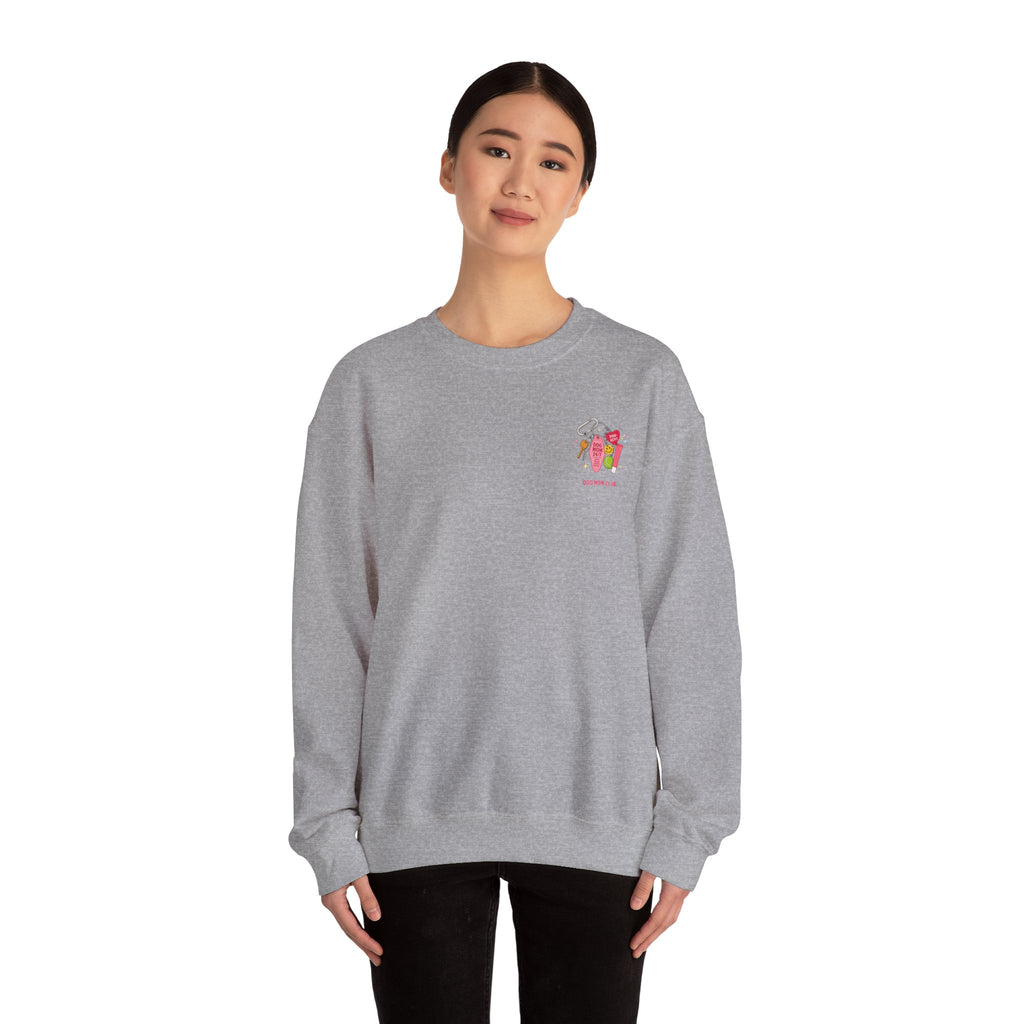 Dog Mom Club Crewneck Sweatshirt — 'Dog Mom 24/7' Keychain Graphic