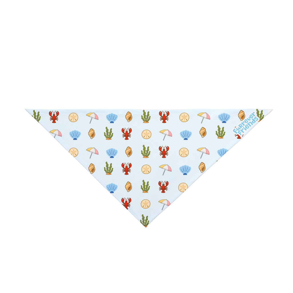 Beach Seashells Pet Bandana – Cute Summer Ocean Print for Dogs & Cats