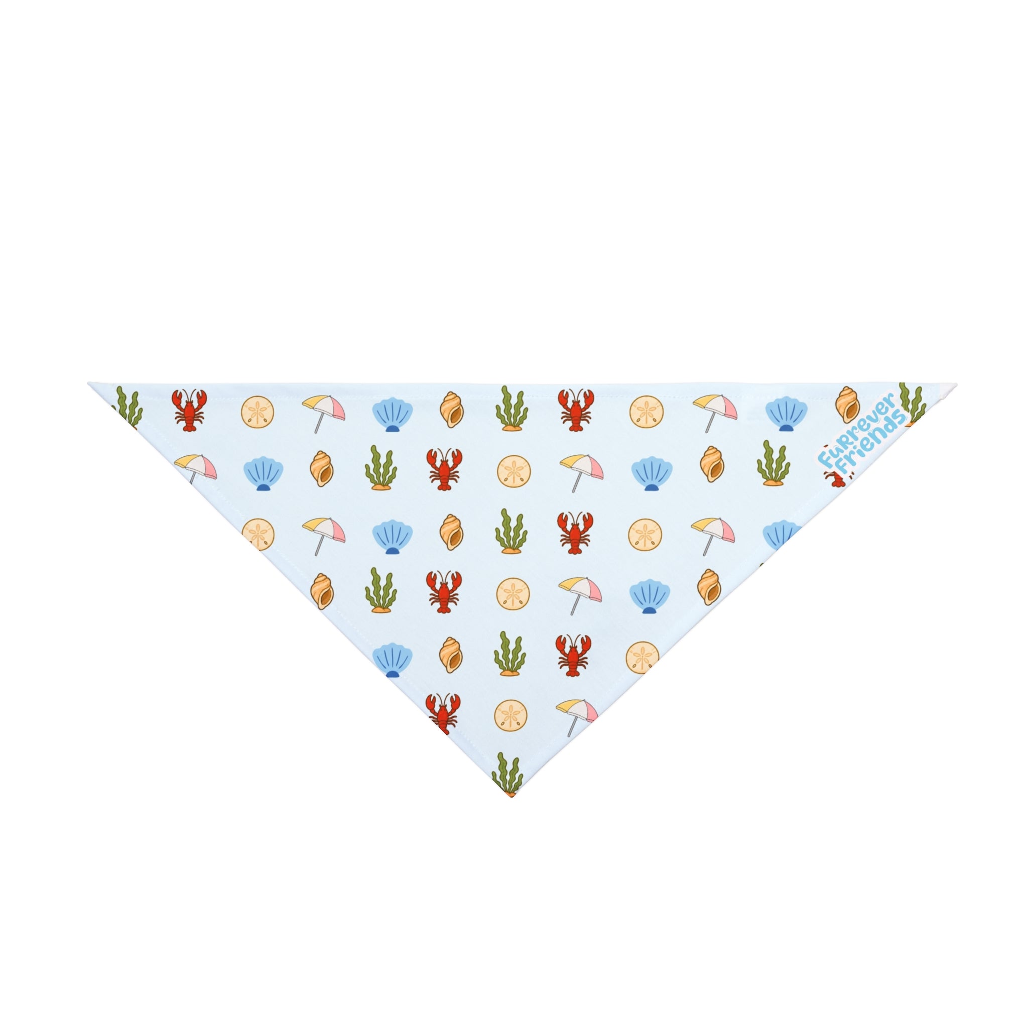 Beach Seashells Pet Bandana – Cute Summer Ocean Print for Dogs & Cats