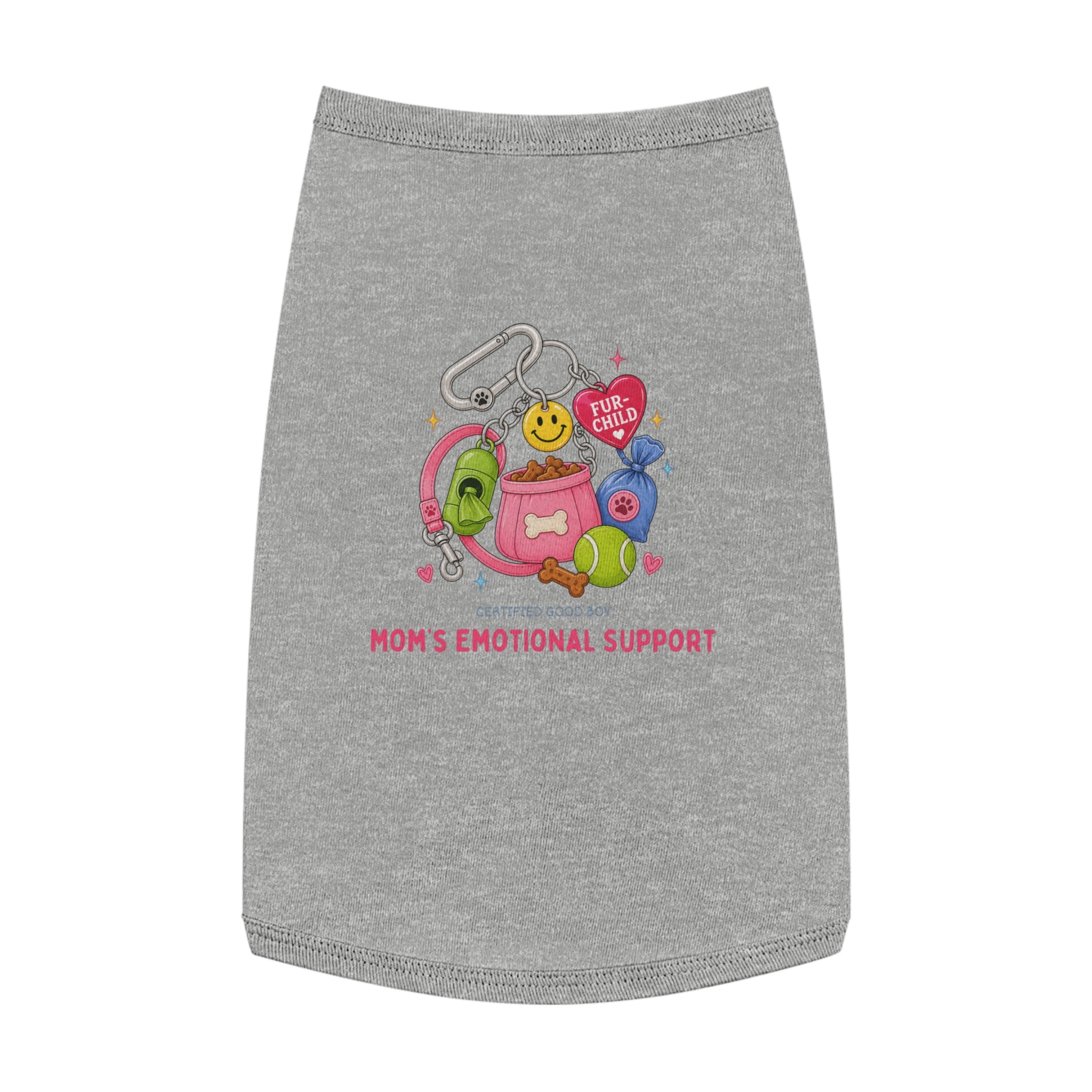 Pet Tank Top — "Mom's Emotional Support" Cute Toy Keychain Graphic