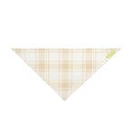 Beige Plaid Pet Bandana — Neutral Plaid Dog & Cat Scarf