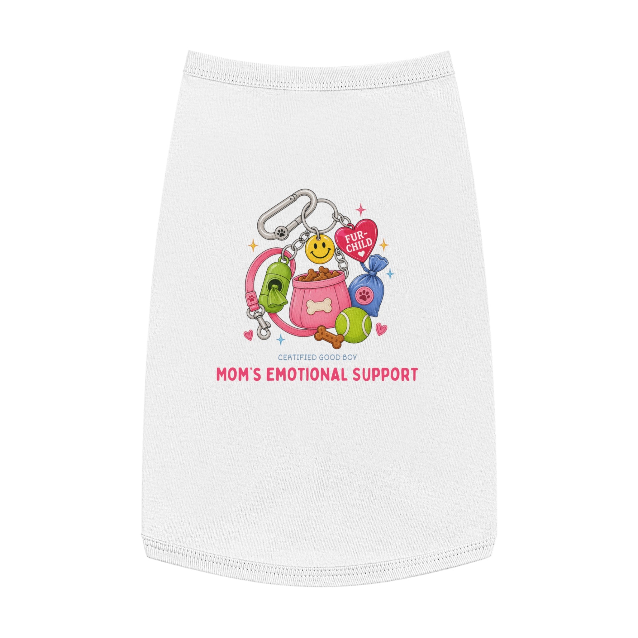 Pet Tank Top — "Mom's Emotional Support" Cute Toy Keychain Graphic