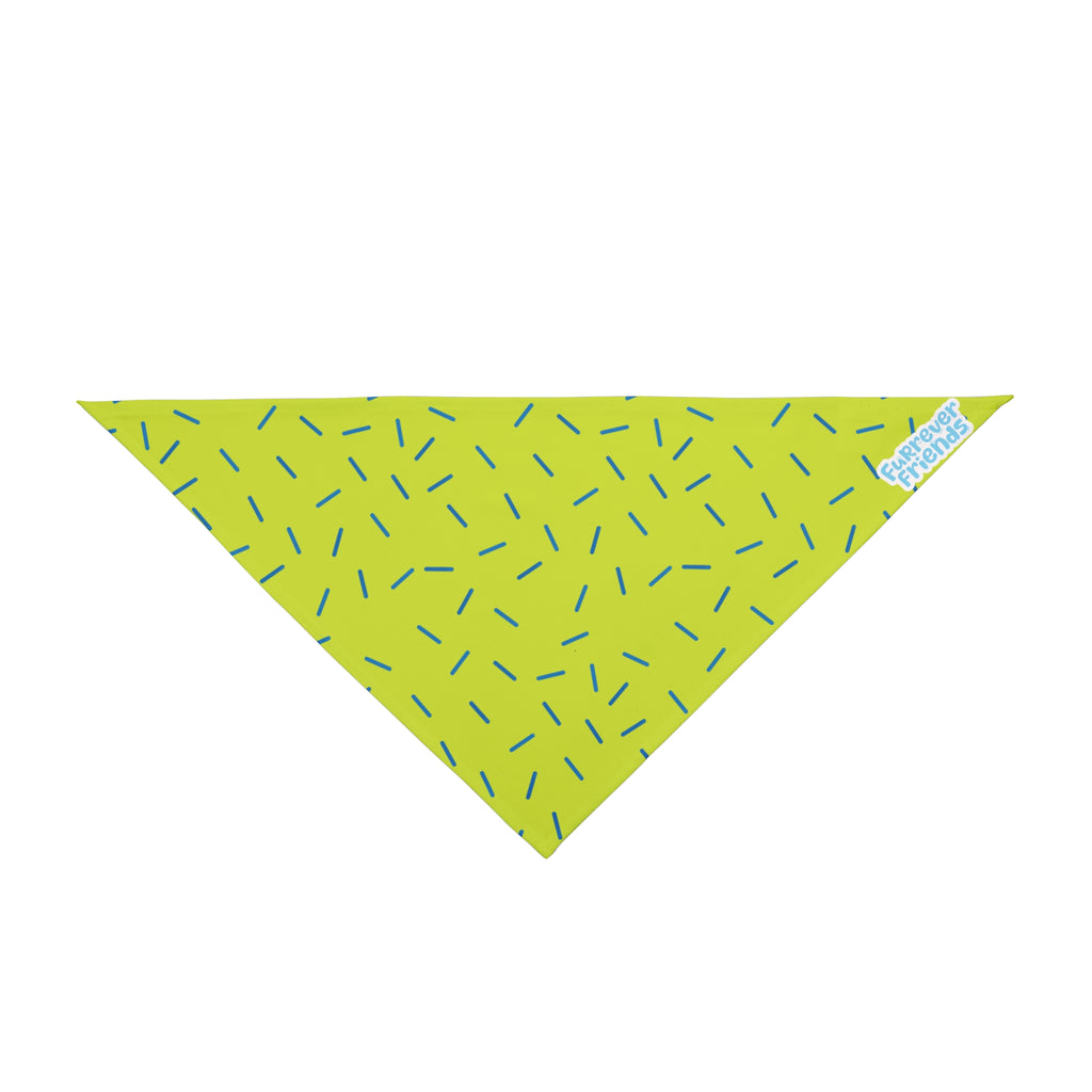Neon Sprinkles Pet Bandana — Lime Green Patterned Dog & Cat Accessory