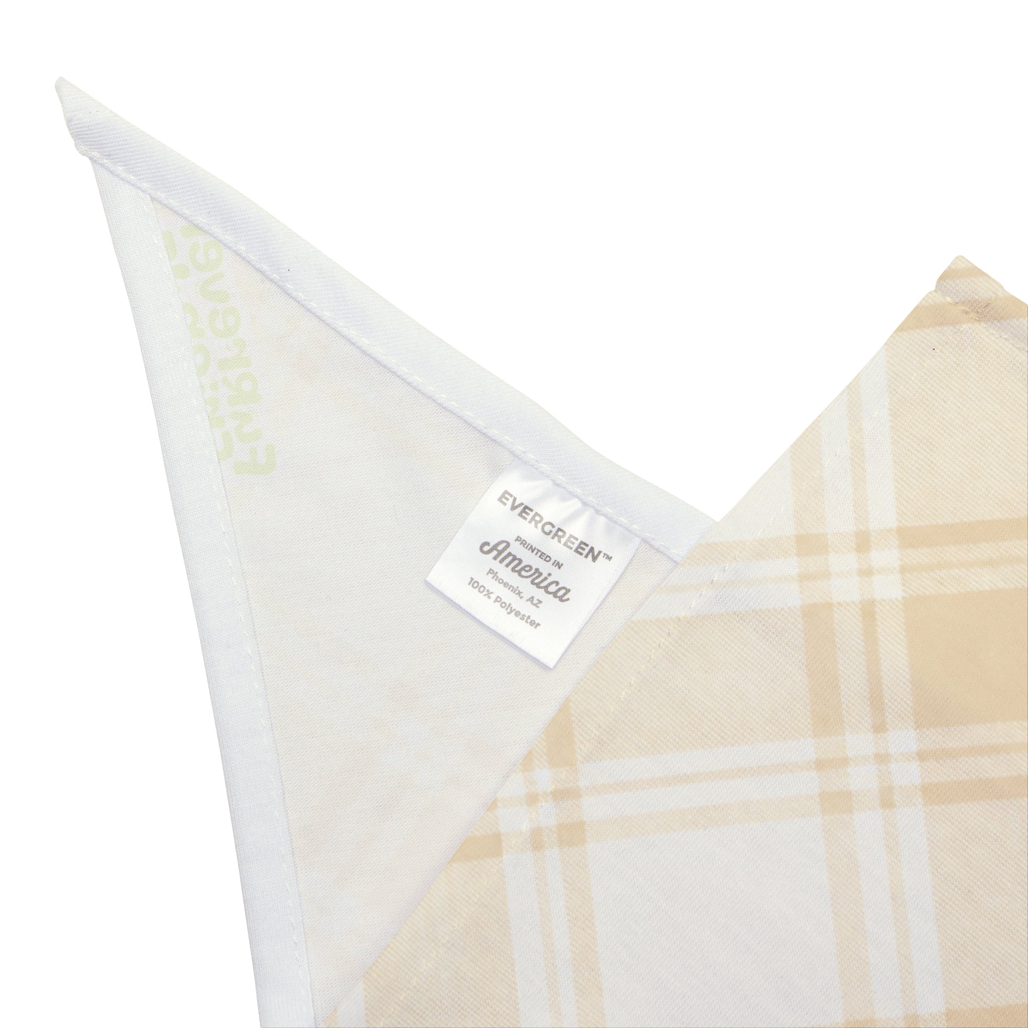 Beige Plaid Pet Bandana — Neutral Plaid Dog & Cat Scarf