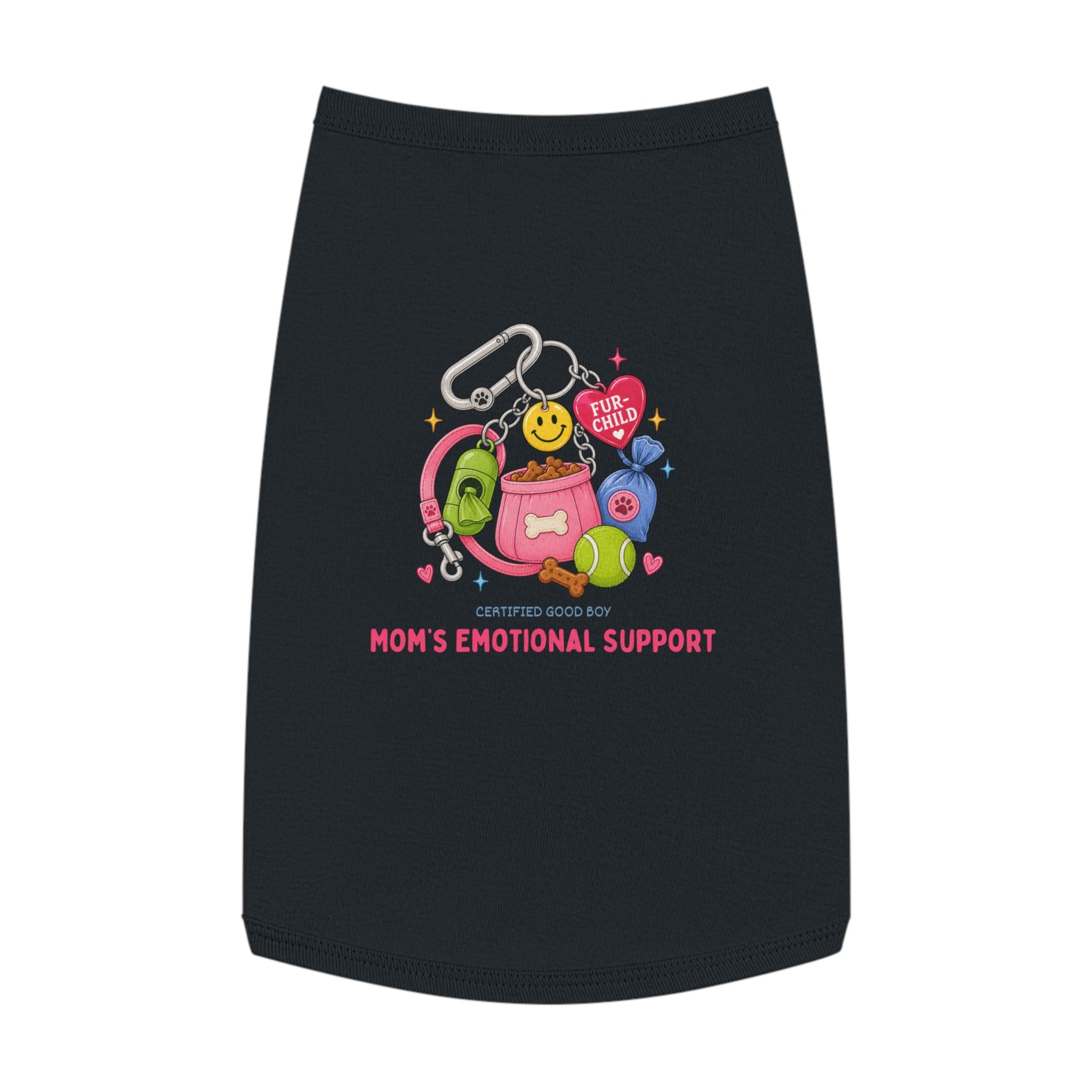 Pet Tank Top — "Mom's Emotional Support" Cute Toy Keychain Graphic