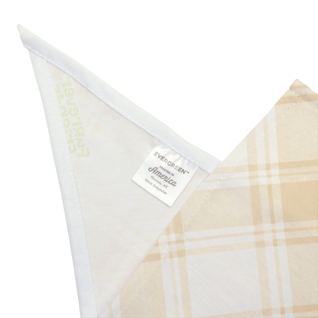 Beige Plaid Pet Bandana — Neutral Plaid Dog & Cat Scarf