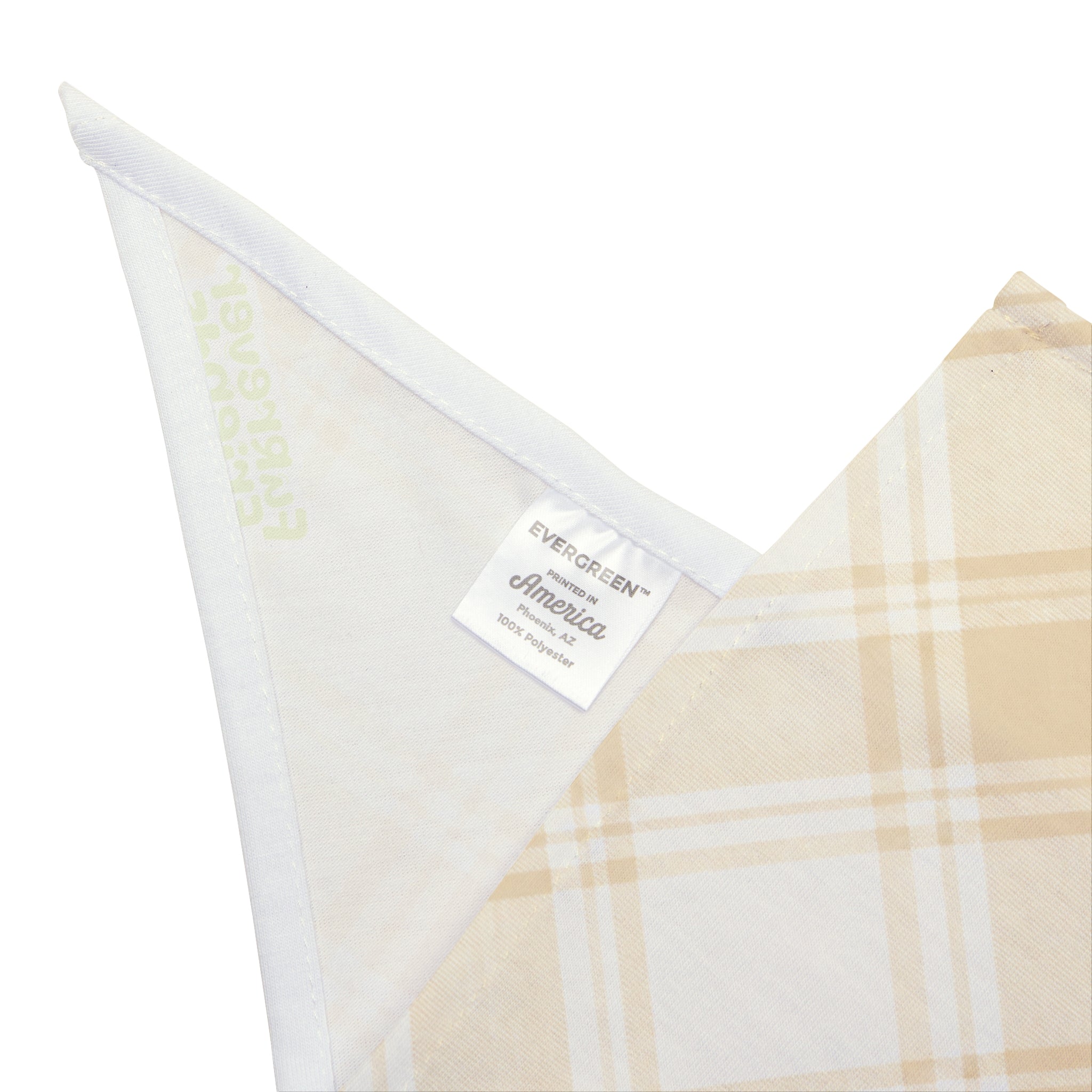 Beige Plaid Pet Bandana — Neutral Plaid Dog & Cat Scarf