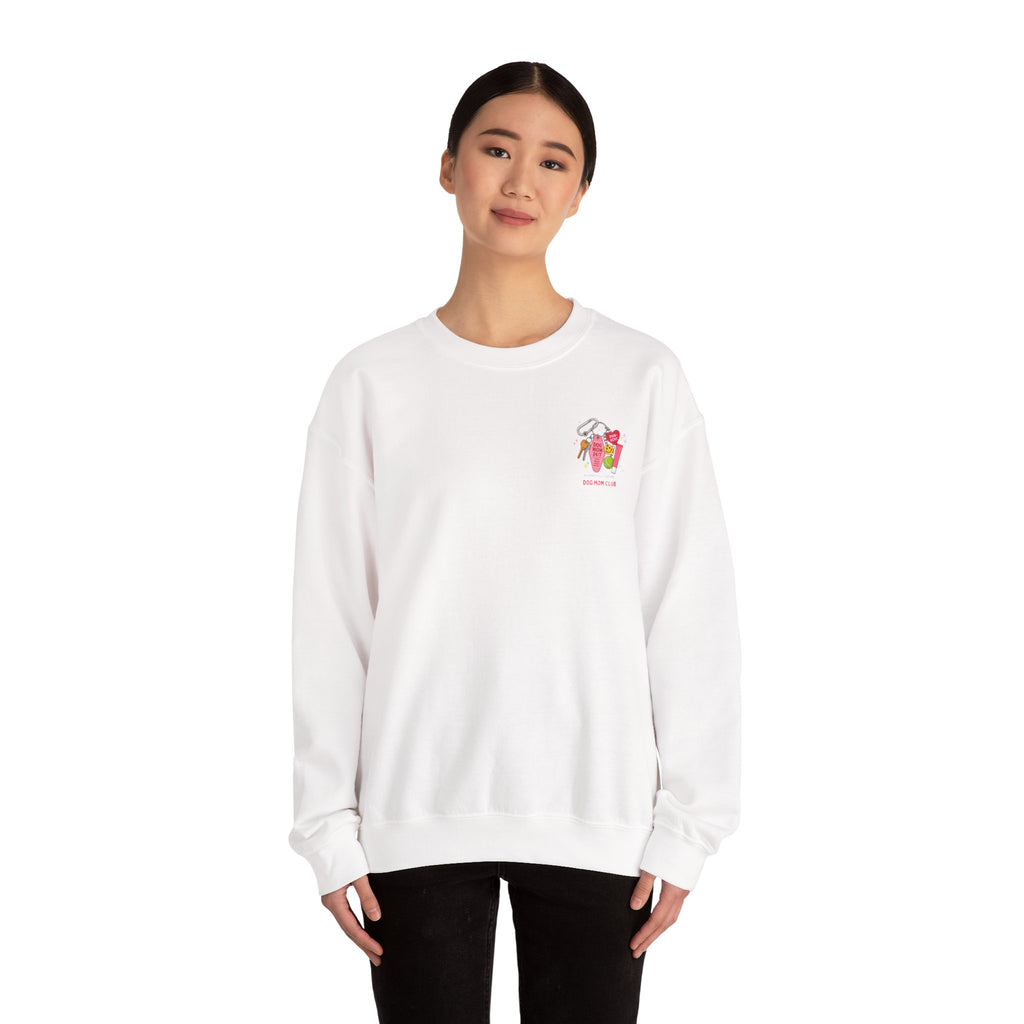 Dog Mom Club Crewneck Sweatshirt — 'Dog Mom 24/7' Keychain Graphic