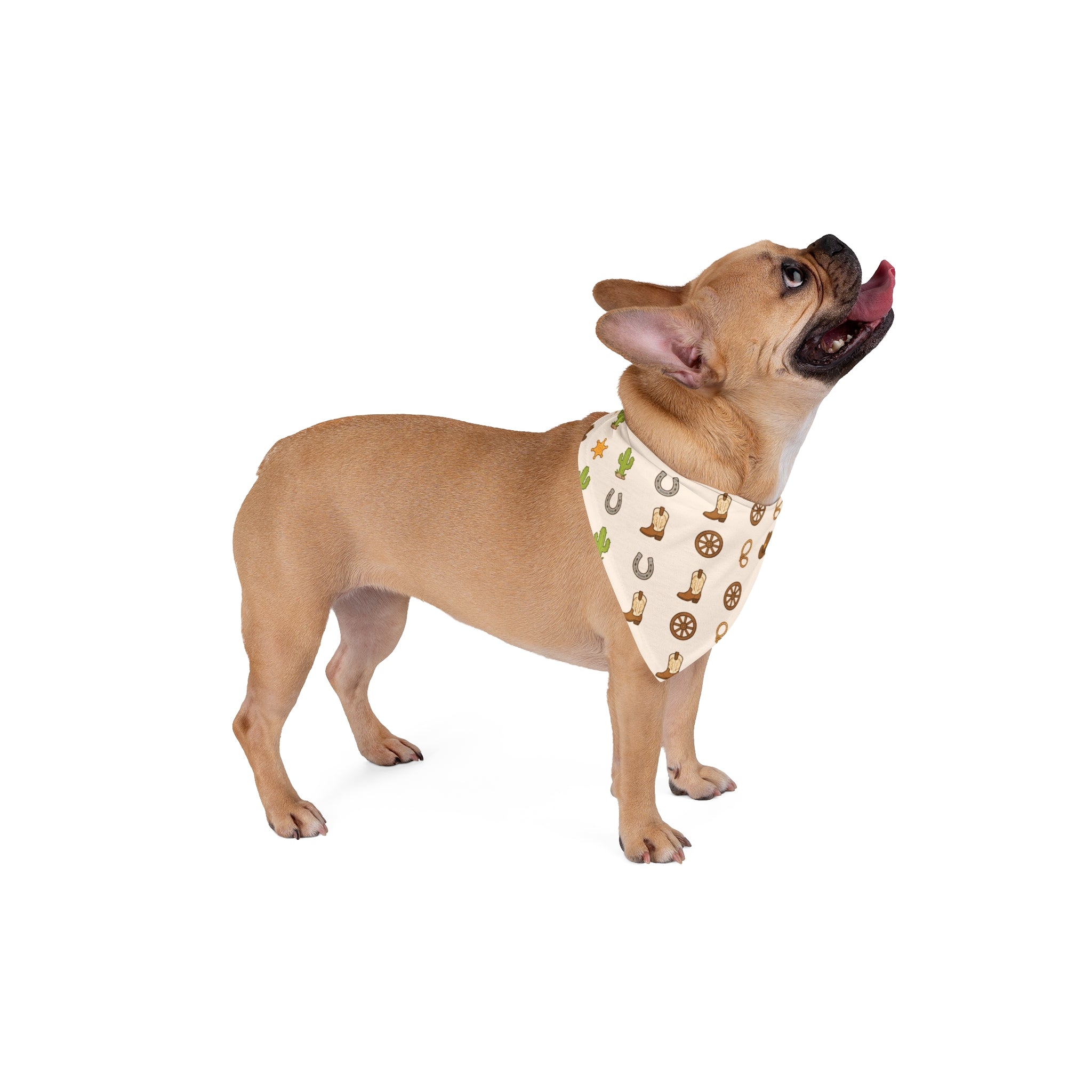 Western Cowboy Pet Bandana – Cactus, Boots & Horseshoe Dog Bandana