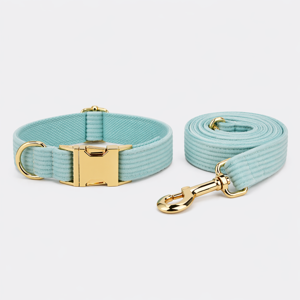 Lake Green Corduroy Collar & Leash