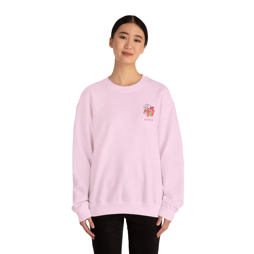 Dog Mom Club Crewneck Sweatshirt — 'Dog Mom 24/7' Keychain Graphic