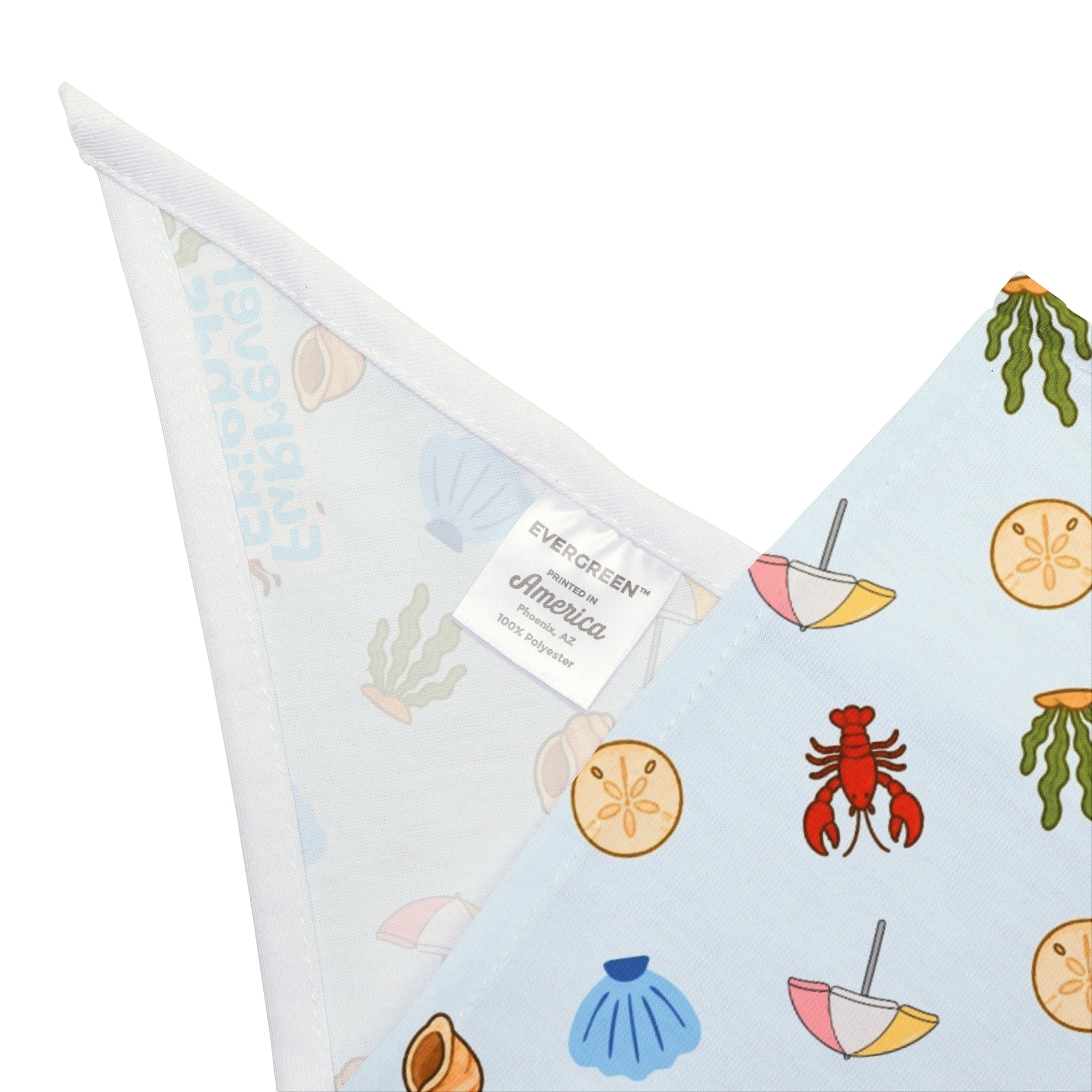 Beach Seashells Pet Bandana – Cute Summer Ocean Print for Dogs & Cats