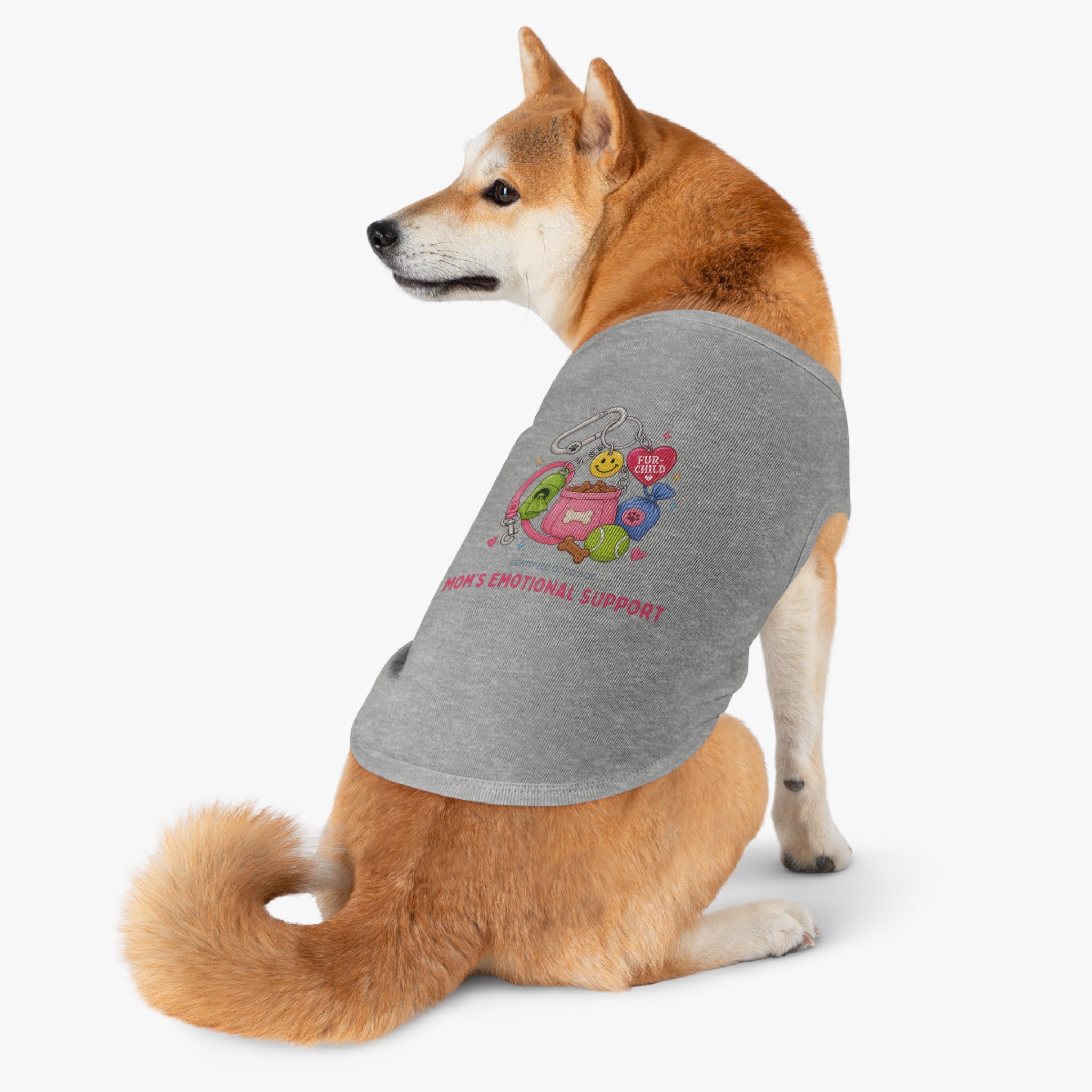 Pet Tank Top — "Mom's Emotional Support" Cute Toy Keychain Graphic