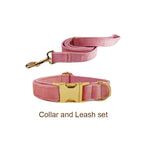 Blush Velvet Collar & Leash