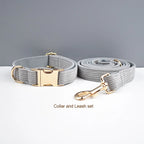 Light Grey Corduroy Collar & Leash