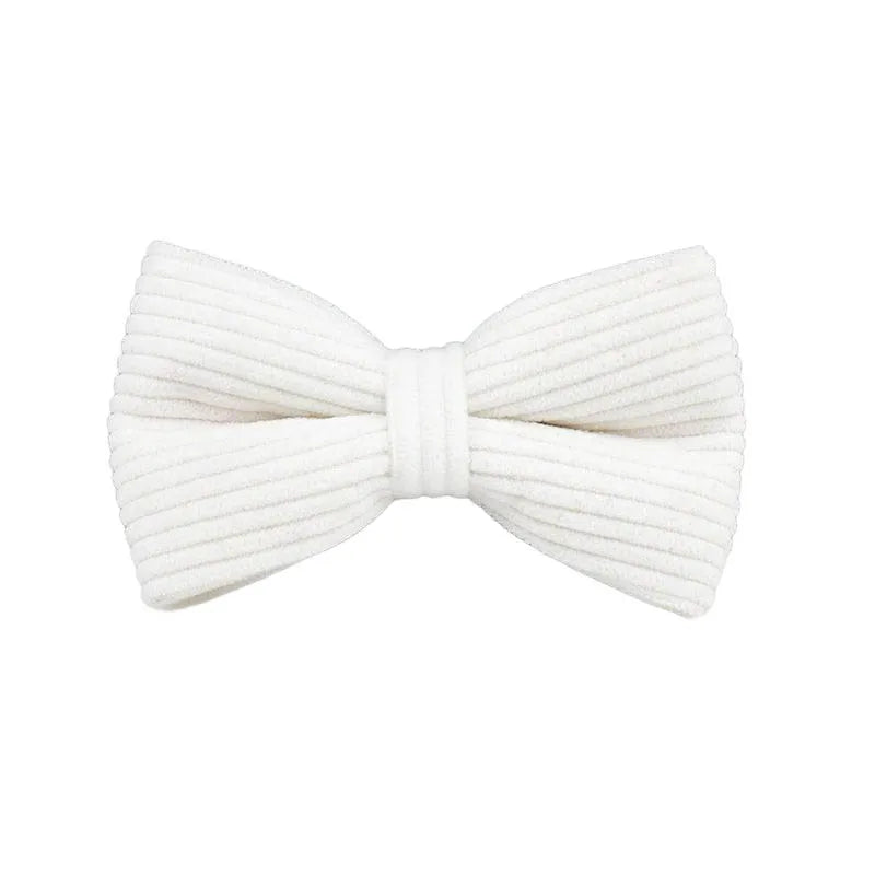 White Corduroy Collar And Leash