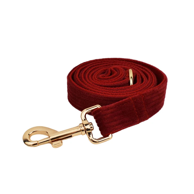 Red Corduroy Collar & Leash