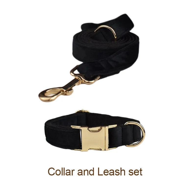 Black Velvet Collar & Leash