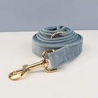 Nordic Blue Velvet Collar & Leash