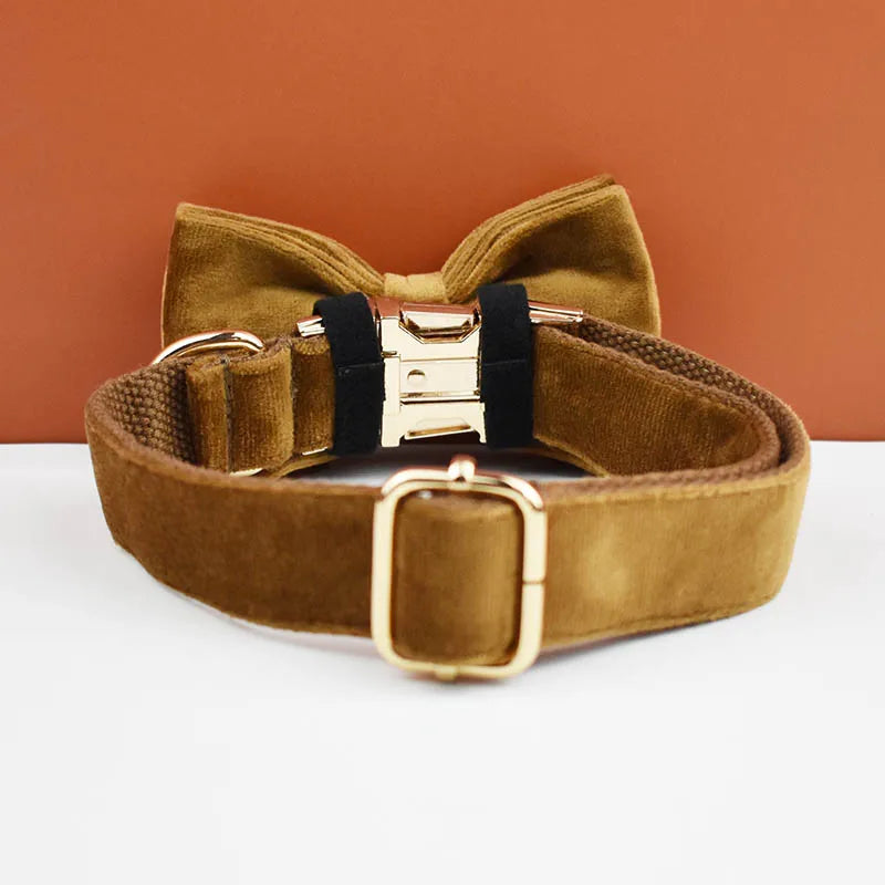 Cinnamon Velvet Collar & Leash