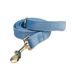 Teal Velvet Collar And Leash