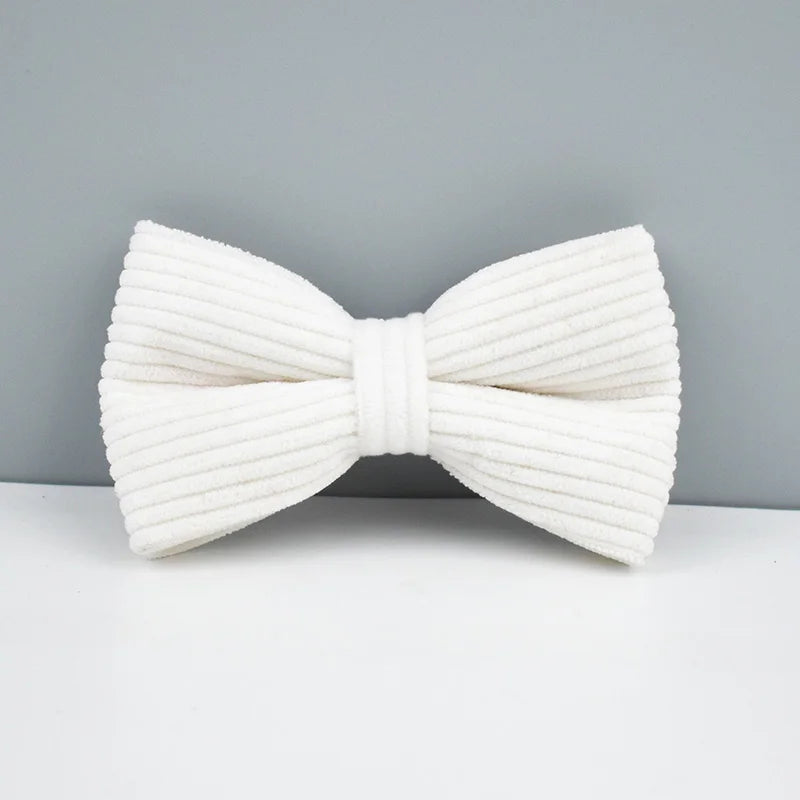 White Corduroy Collar And Leash