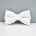 White Corduroy Collar And Leash