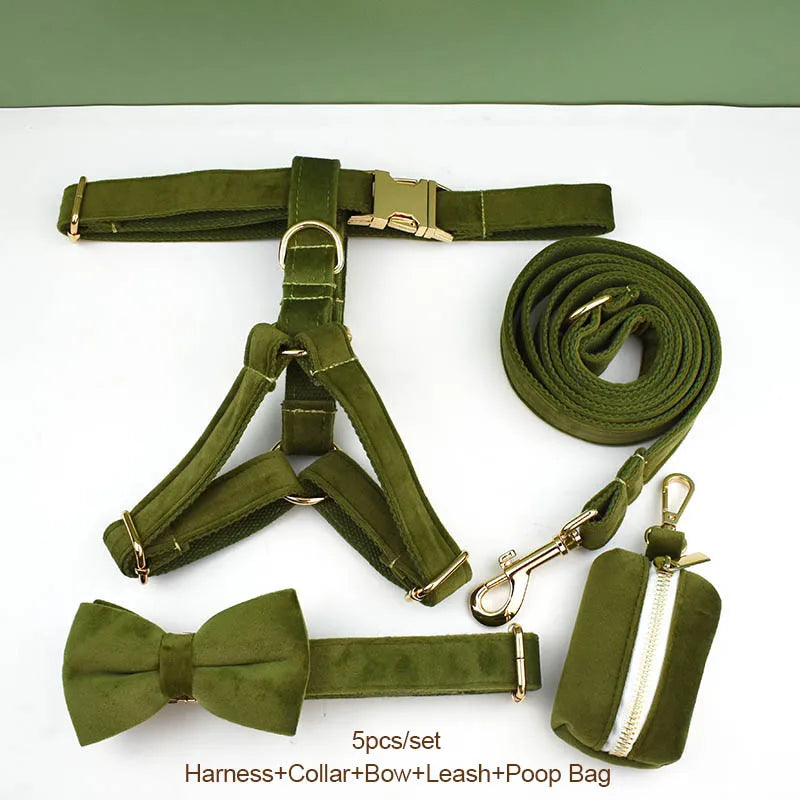 Army Green Velvet Walk Set
