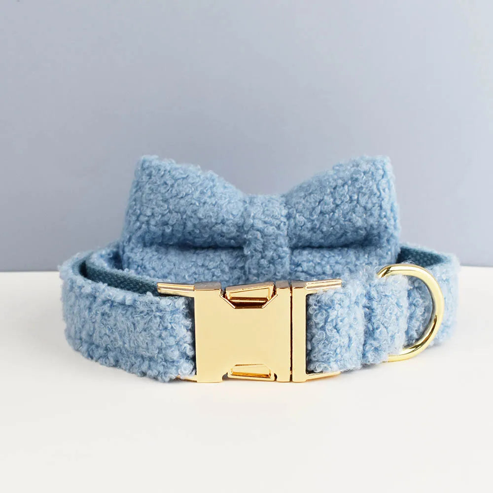 Soft Cloud PlushPooch Collar + Bow + Leash (Optional Set)