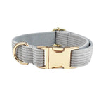 Light Grey Corduroy Collar & Leash