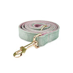 Mint Green with Red Base Velvet Collar & Leash
