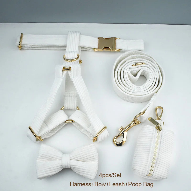 White Corduroy Walk Set