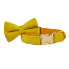 Mustard Velvet Collar & Leash