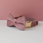 Mauve Velvet Collar & Leash