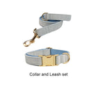 Sky Velvet Collar & Leash